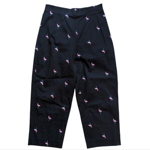 Briggs New York Pants with flamingo design embroidered, women size 10